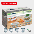4pcs/set borosilicate glass food lunch box with color box